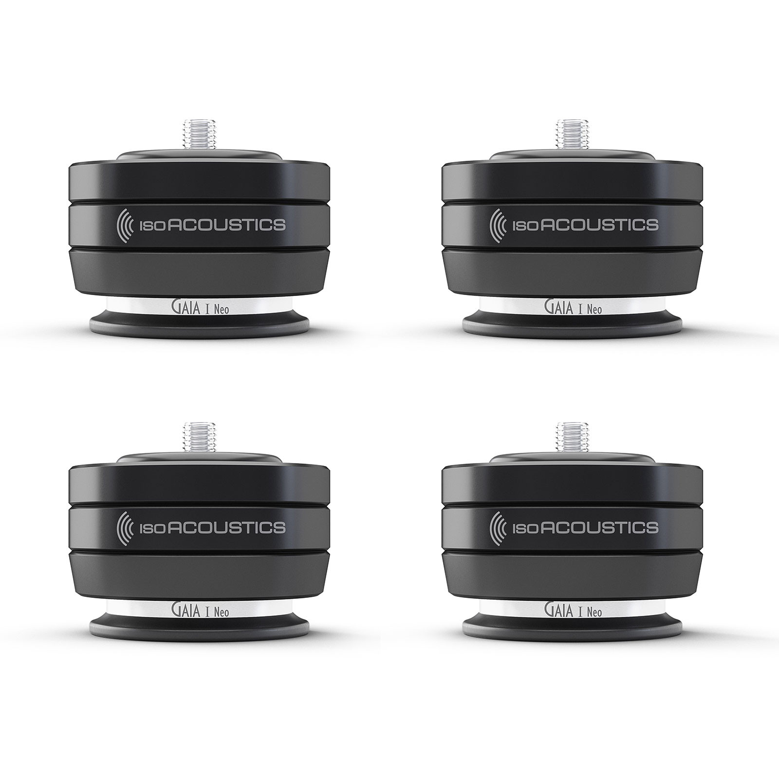 IAGAIAINEODC-4S-BLK_01_4_pucks_2025__60751 IsoAcoustics GAIA I Neo Speaker Isolation Feets (Set of 4) - Image 1