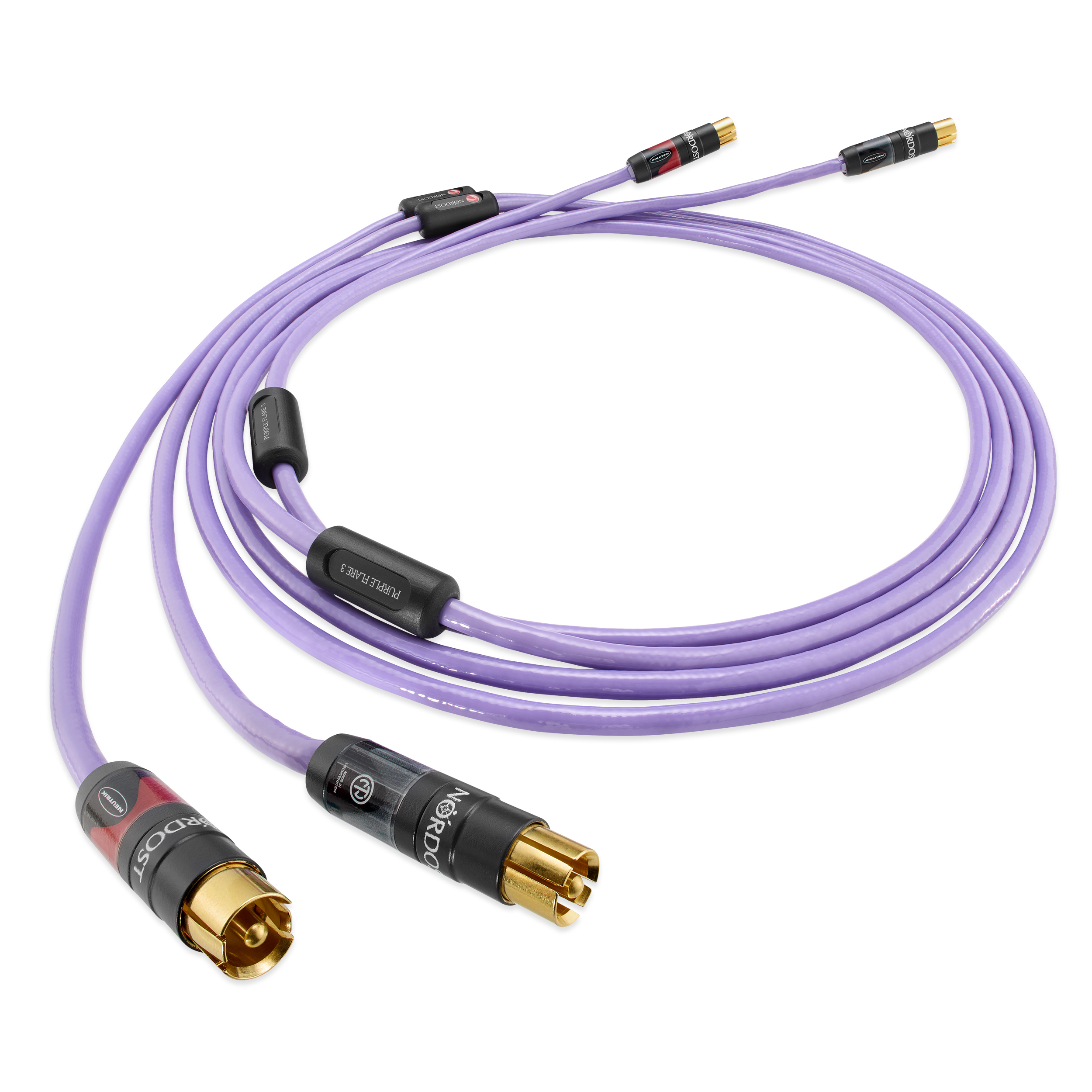 Purple Flare 3 Analog Interconnects with RCA connectors Nordost Purple Flare 3 RCA Analog Interconnect Cable - Image 1